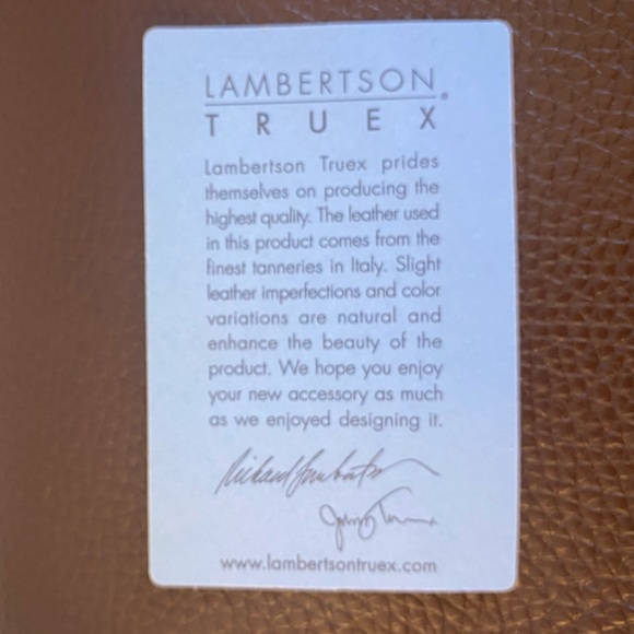 Lambertson Truex leather handbag. Brown with blue trim. - Picture 14 of 14